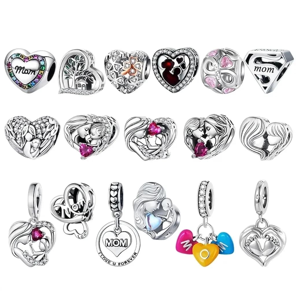 Breloques cœur WOSTU argentées pour bracelet