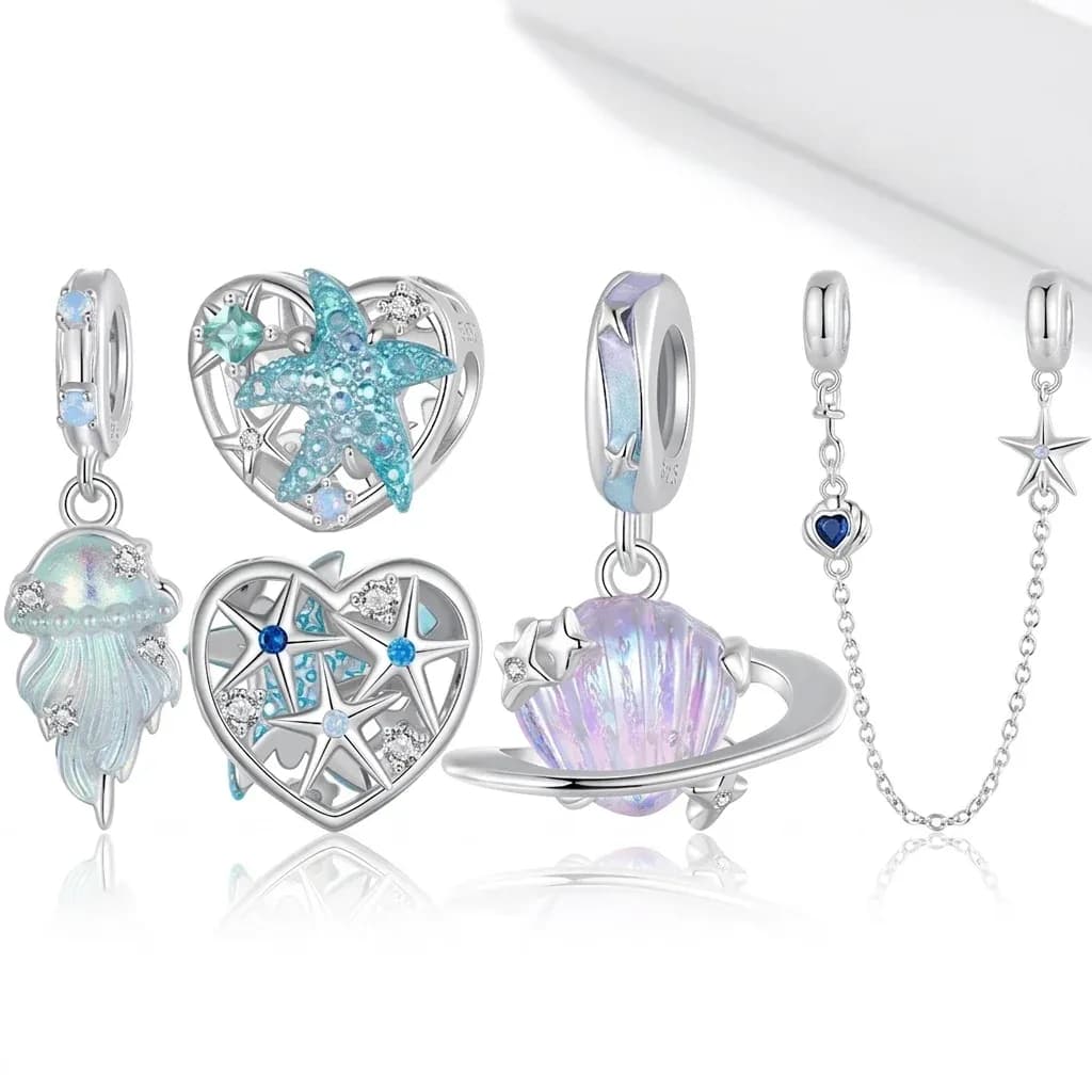 Breloques marines argent 925 bleues