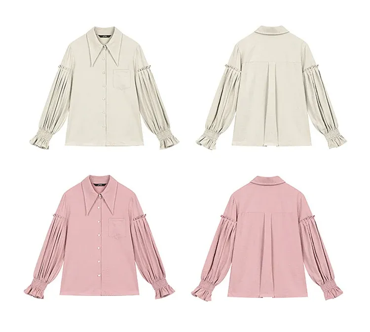 Chemise à volants froissés ELFSACK pour l’automne