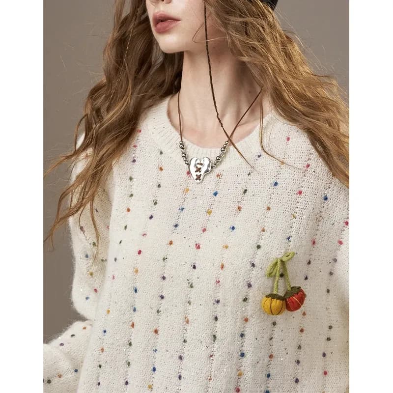 Pull en maille citrouille perlée ELFSACK à coupe ample