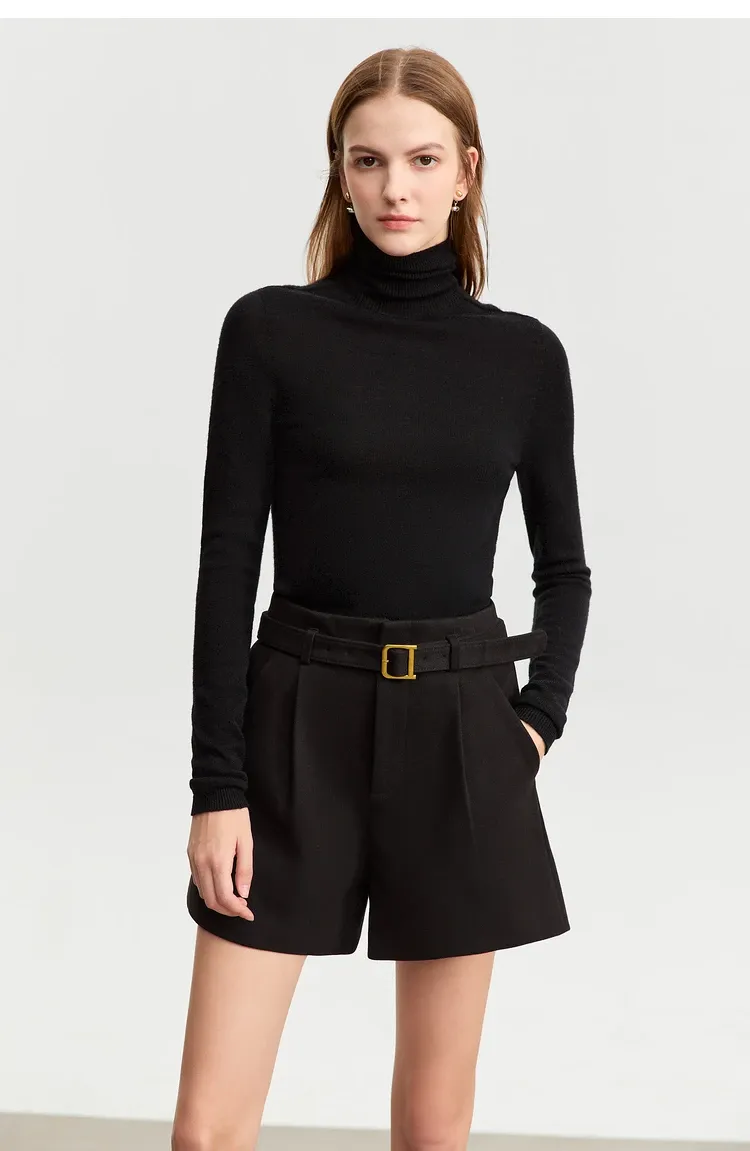 Short droit d’hiver AMII avec ceinture, esprit bureau minimaliste