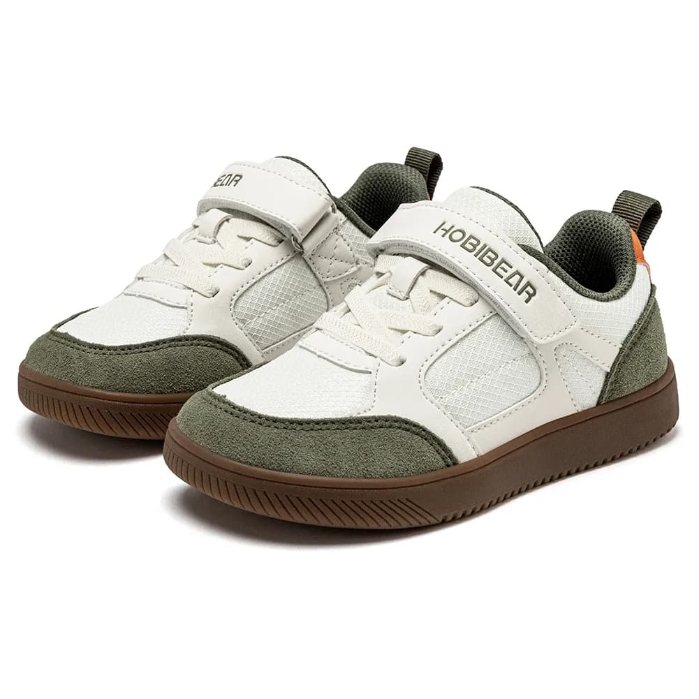 Chaussures enfant à bout large BIBEAR en cuir synthétique, fermeture velcro, semelle souple