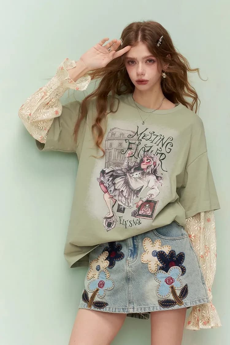 Haut trompe-l’œil princesse en dentelle ELFSACK pour femme