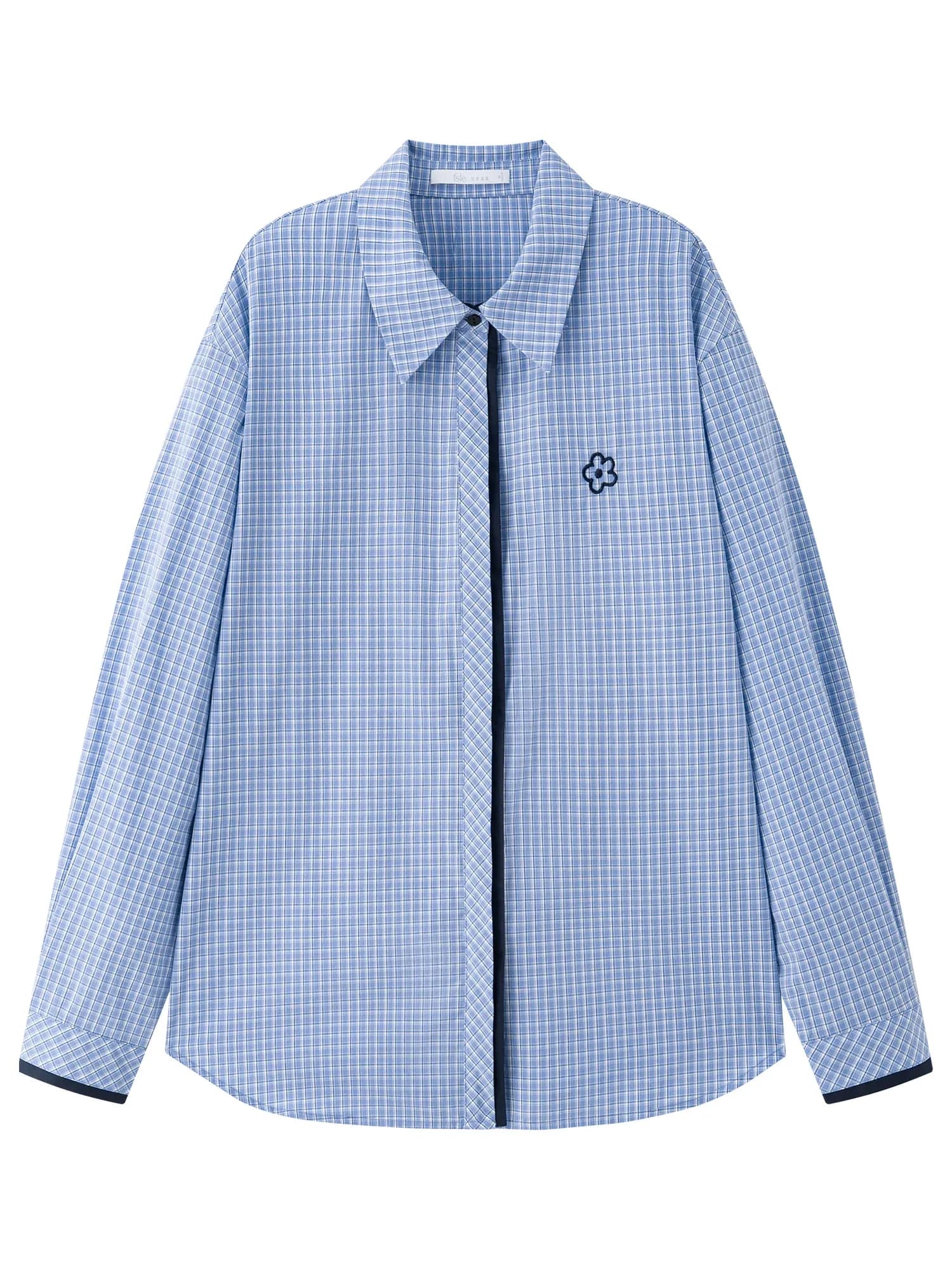 Chemise à carreaux preppy ajustée pour femme