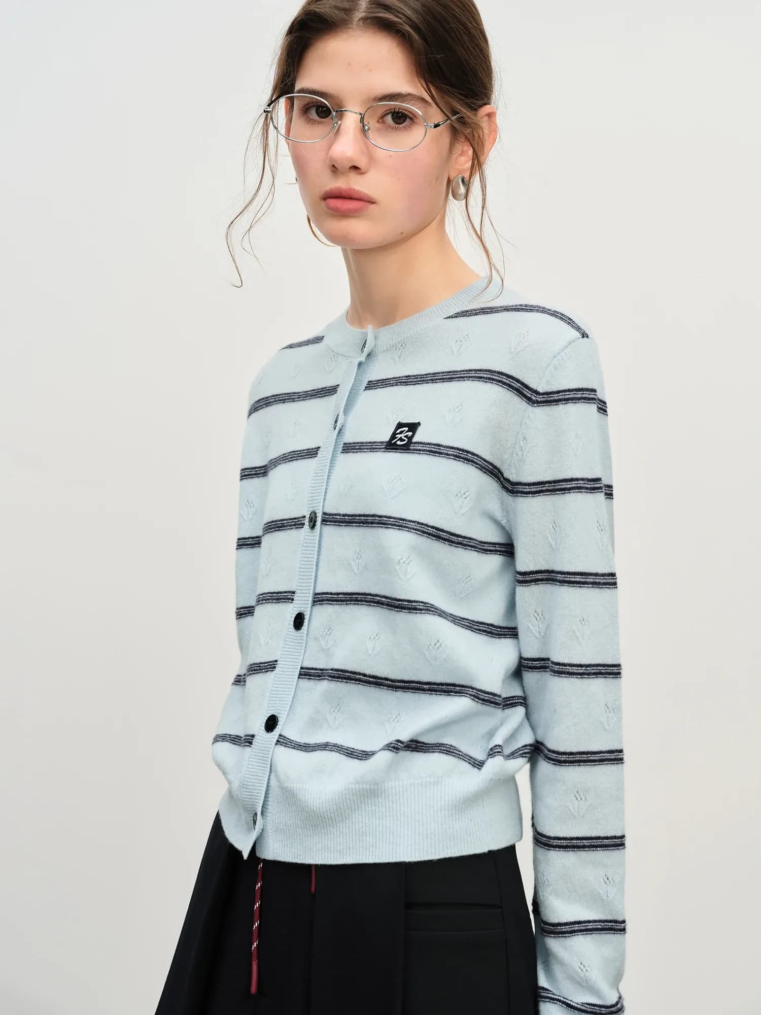 Pull en laine fine rayé jacquard FANSILANEN pour bureau