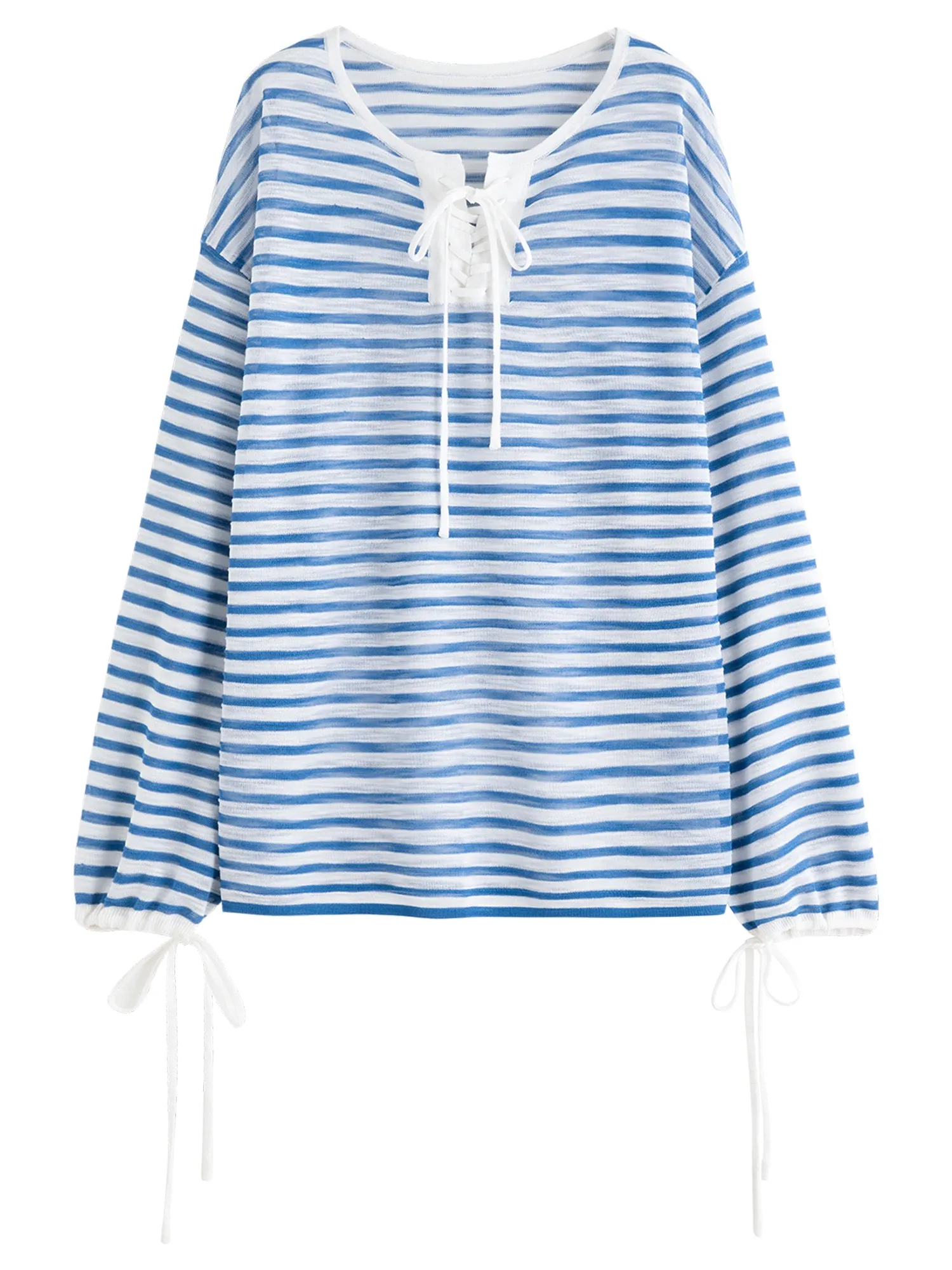 Chemise rayée légère à manches longues pour femme