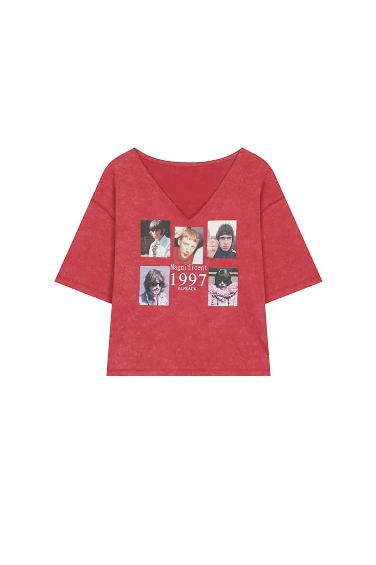 T-shirt graphique vintage ELFSACK à manches courtes pour femme