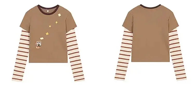 Haut trompe-l’œil rayé ELFSACK à col carré, coupe ajustée