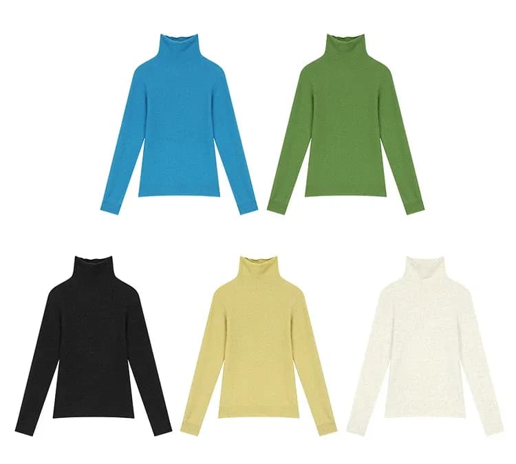 Pull femme ajusté en laine à col roulé ELFSACK