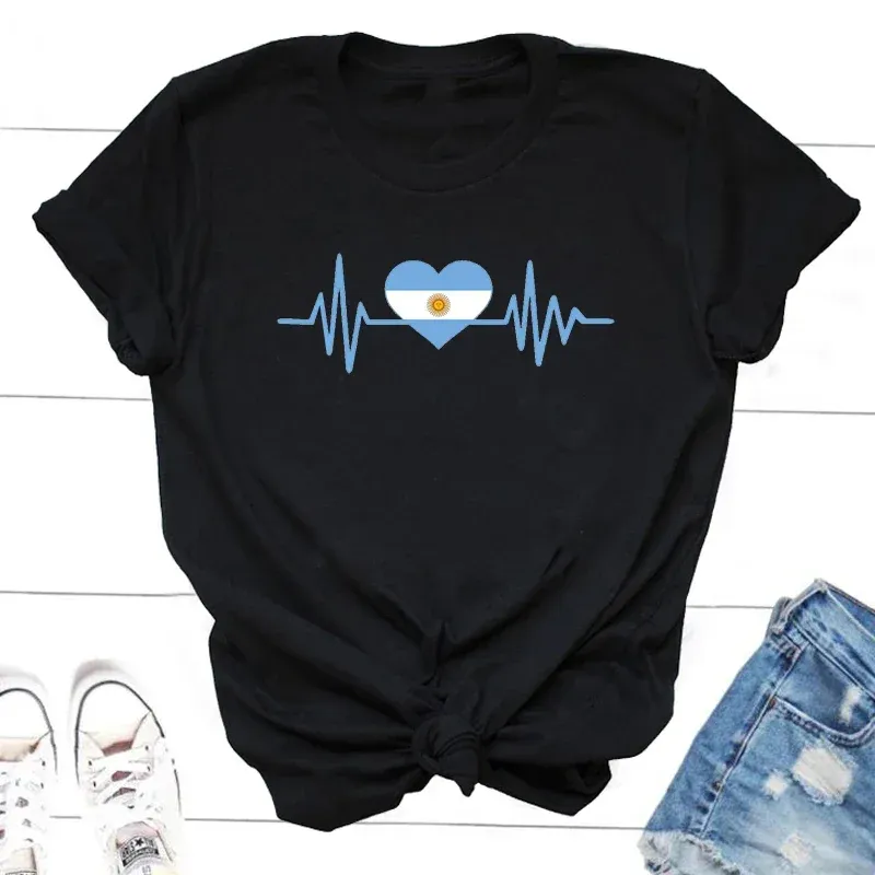 T-shirt cœur d’Argentine en coton léger pour femme