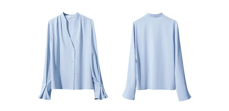 Chemisier fluide AMII à col V et manches évasées