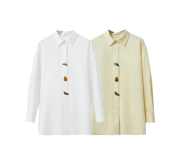 Chemise bureau minimaliste AMII en coton à manches longues