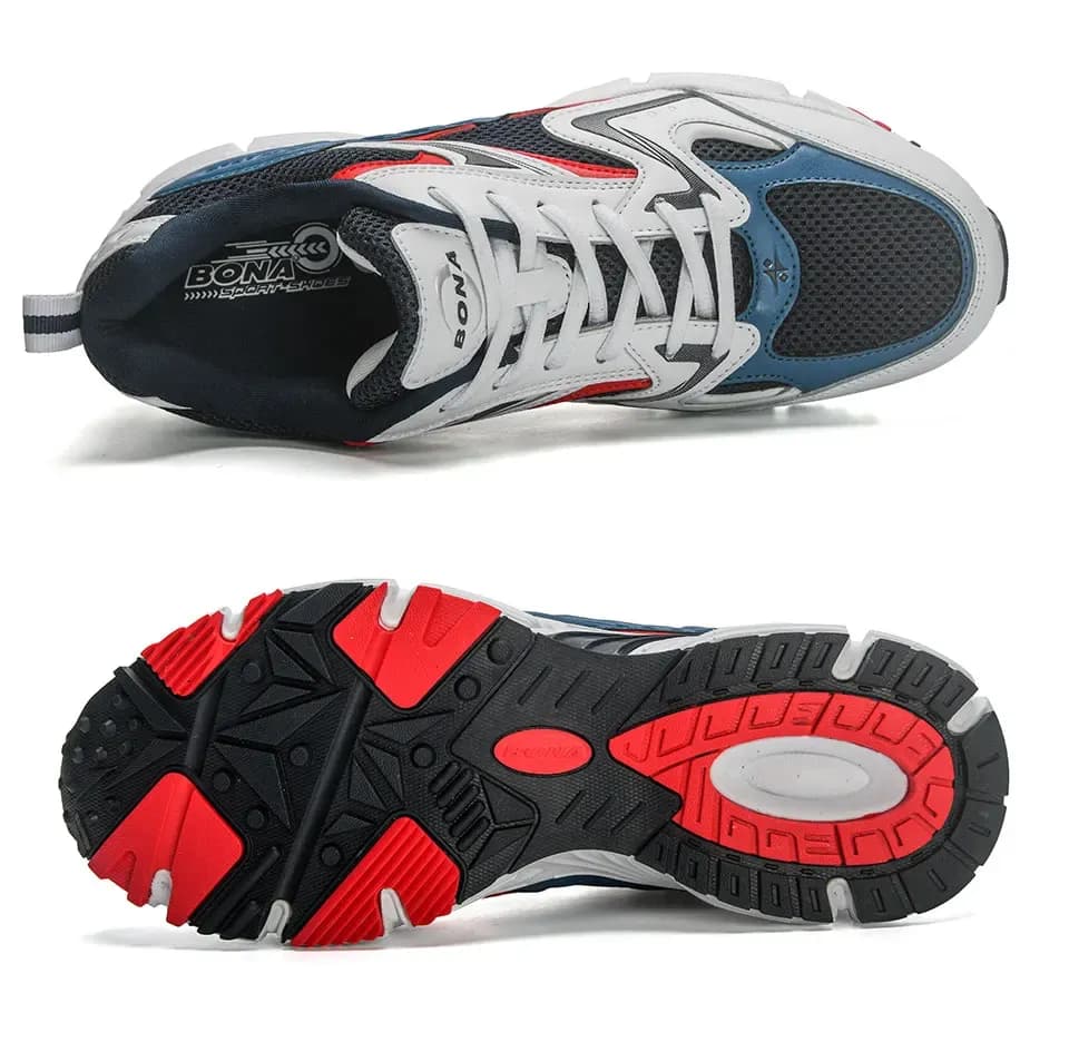 BONA 37652 : baskets de jogging homme en cuir respirant