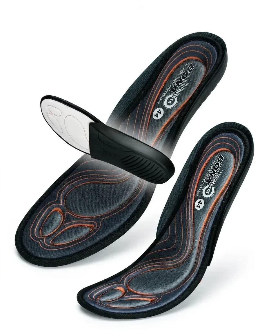 Semelles confort BONA noires et orange