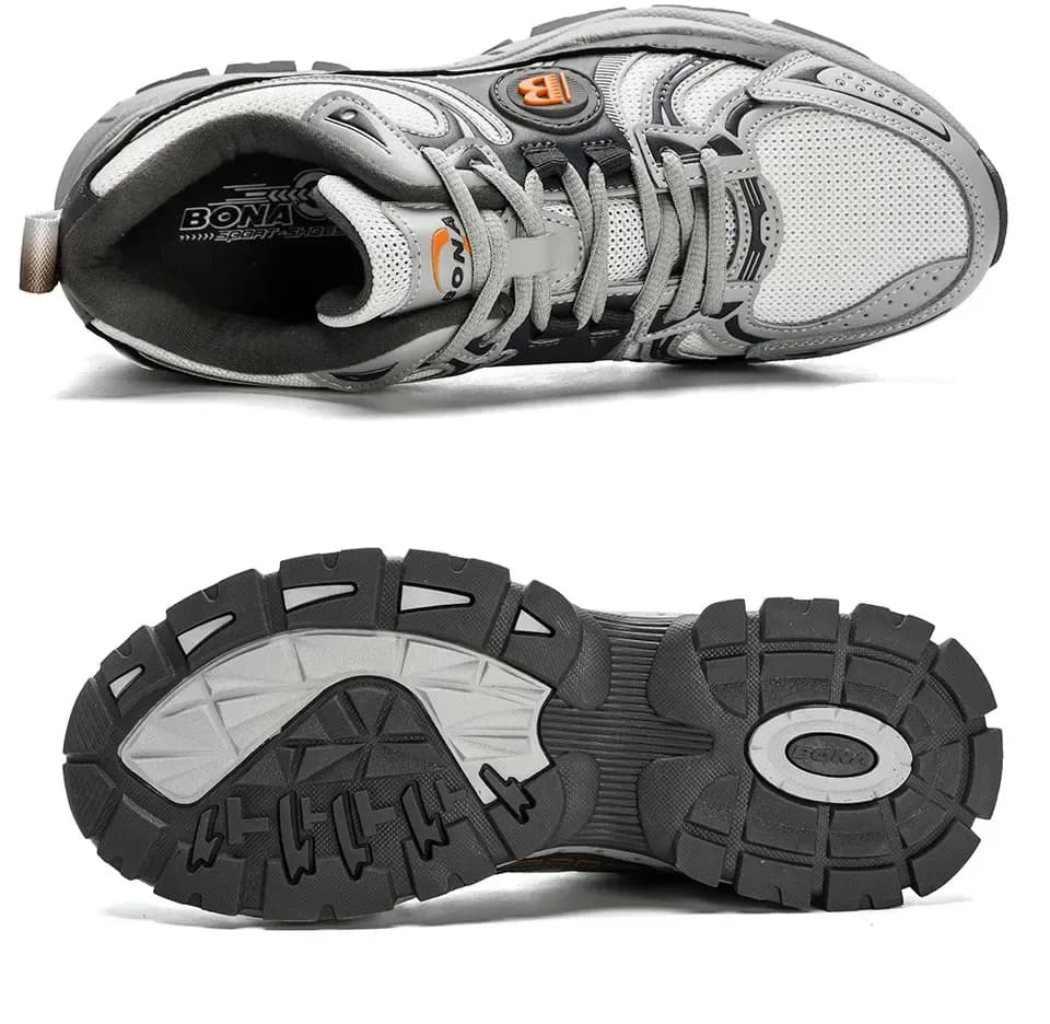 Baskets de course BONA en cuir et maille pour homme