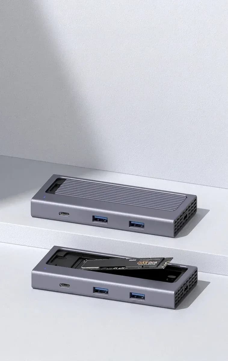 Boîtier SSD Hagibis gris avec hub