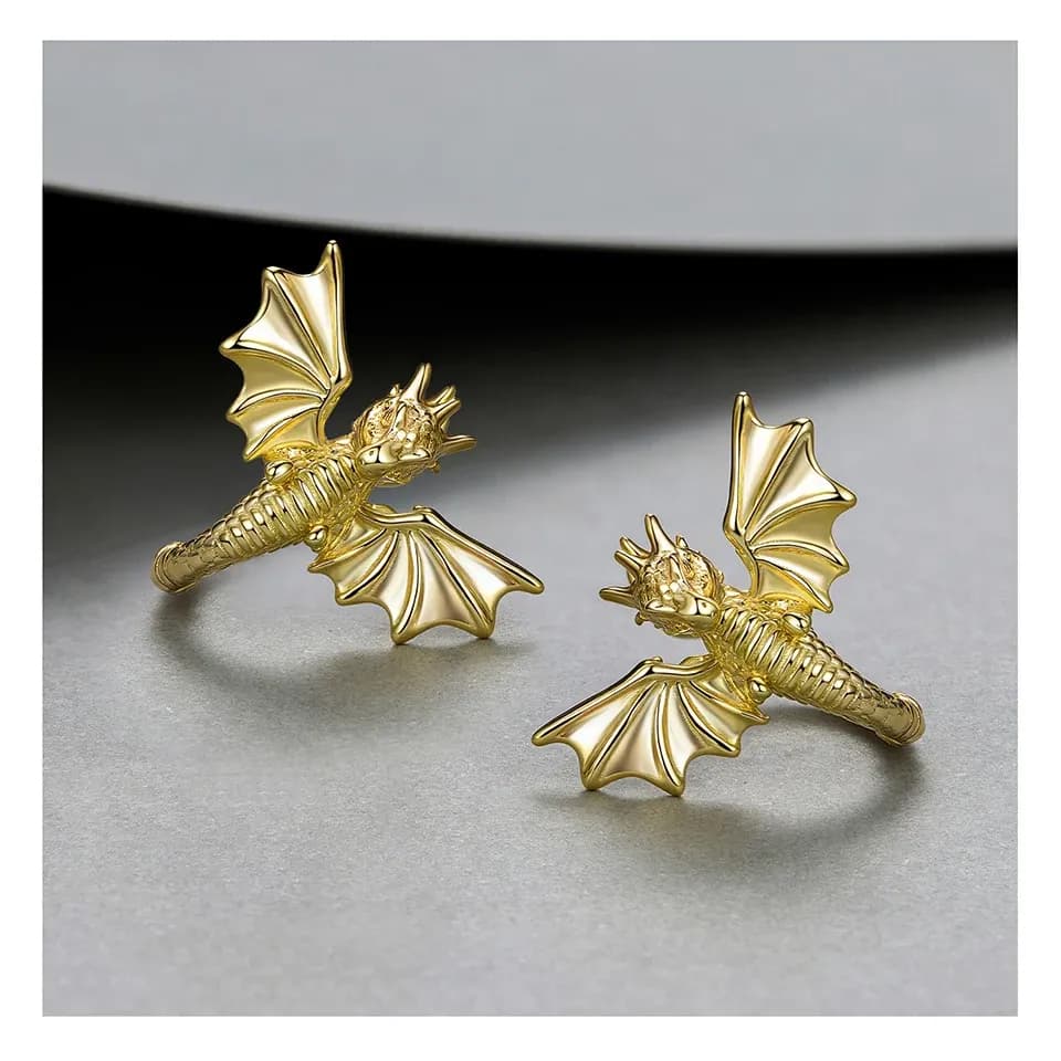 Créoles dragon WOSTU plaquées or 14 carats
