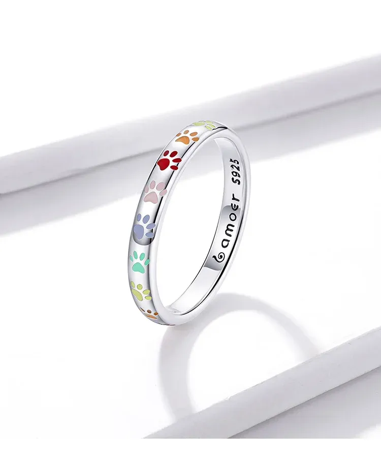 Bague patte d’animal en argent 925 Bamoer