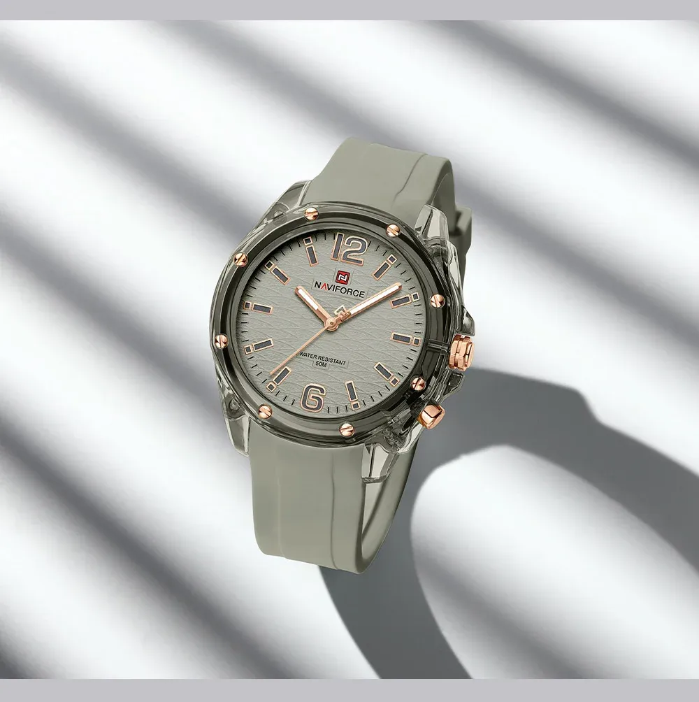 Montre femme NAVIFORCE 6103 en silicone, quartz étanche et lumineuse
