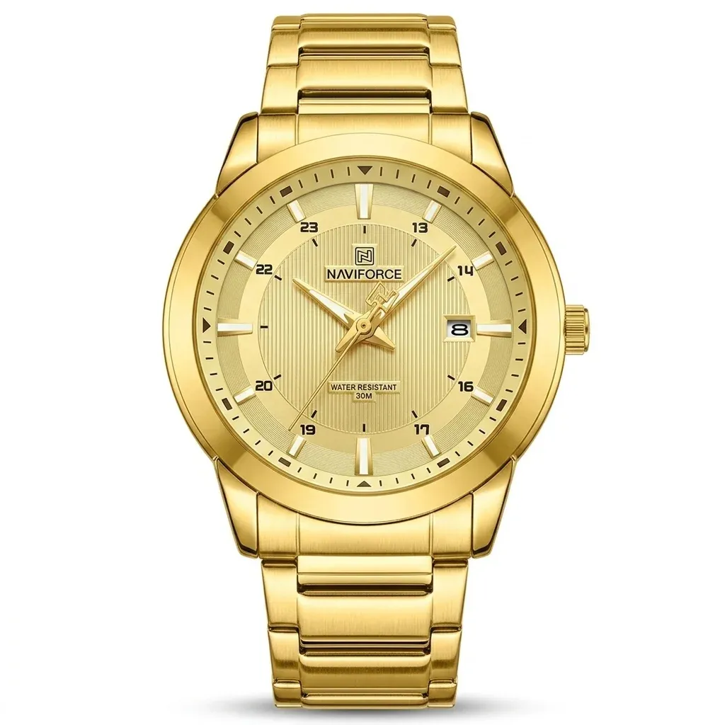 Montre NAVIFORCE homme acier inoxydable, quartz sport avec date