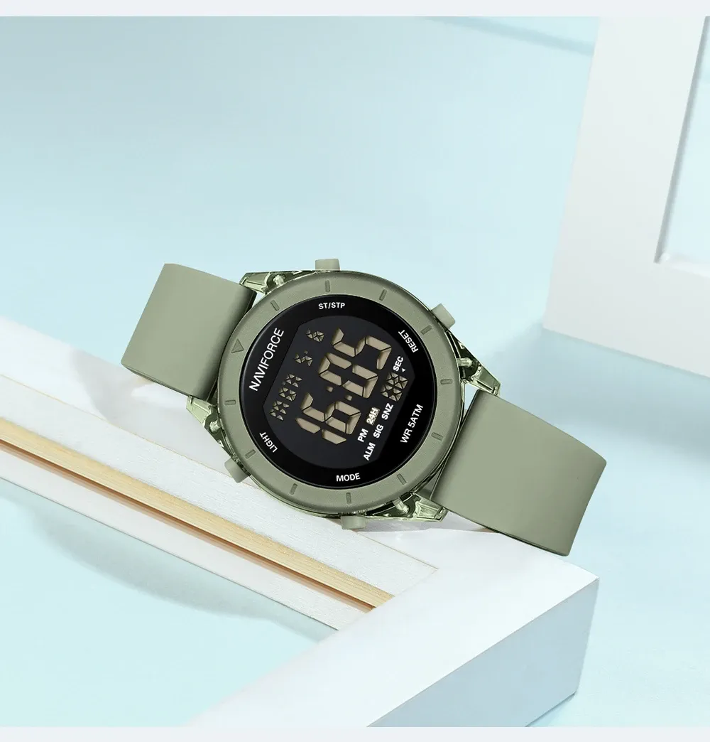 Montre numérique NAVIFORCE femme NF7108, sport lumineuse et étanche