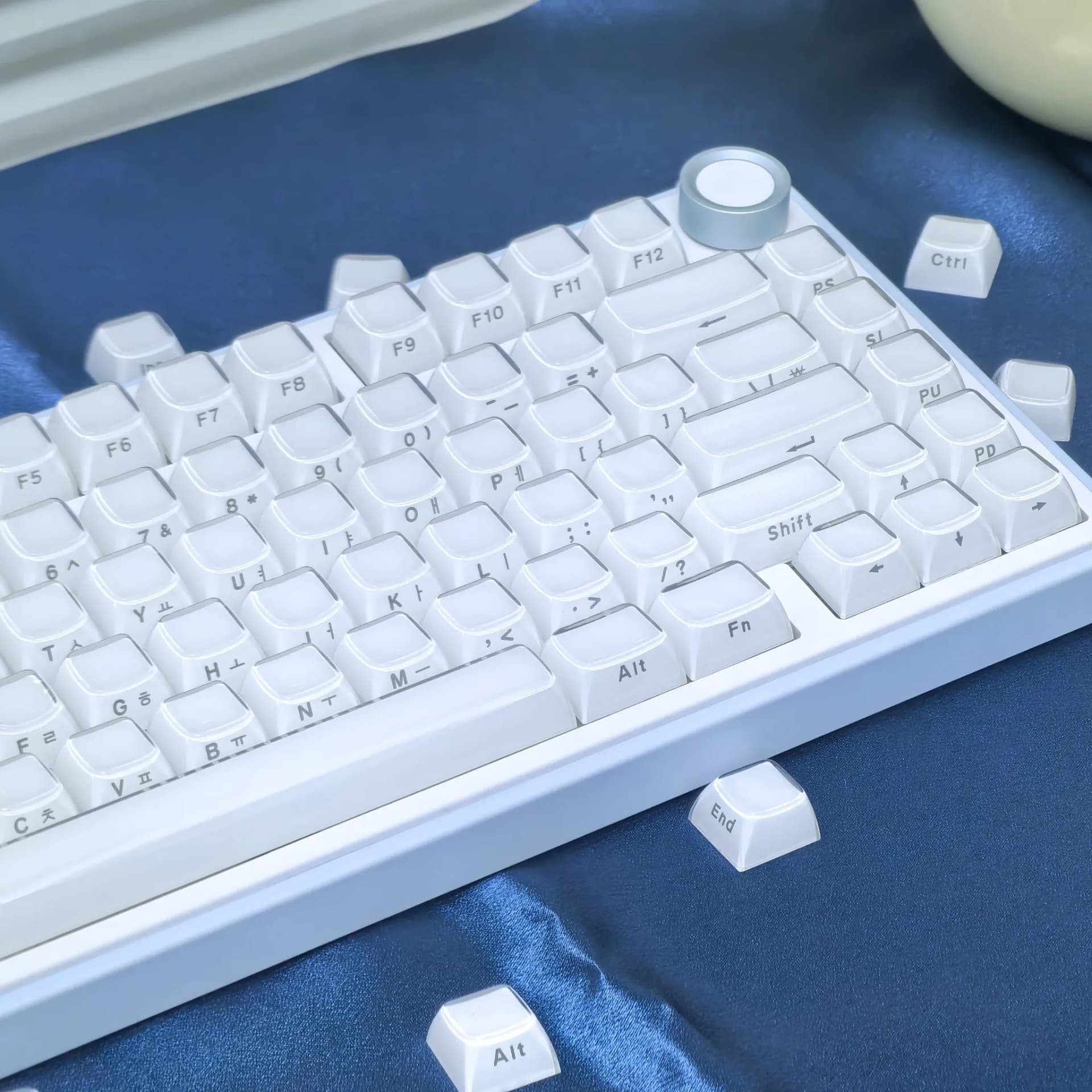 Kit de keycaps Jelly blanc coréen et russe 113 touches pour Aula F75/F99