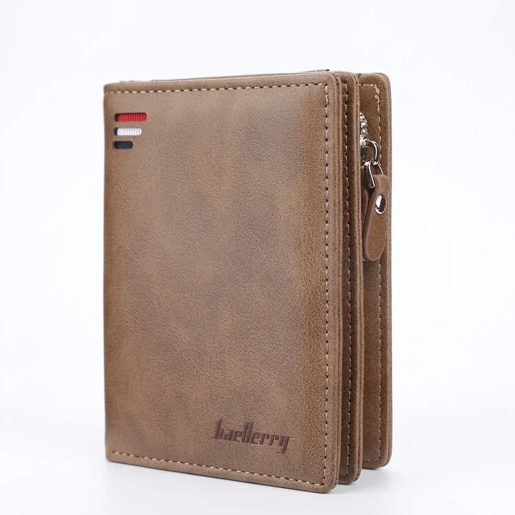Portefeuille homme compact Baellerry zippé à grande capacité