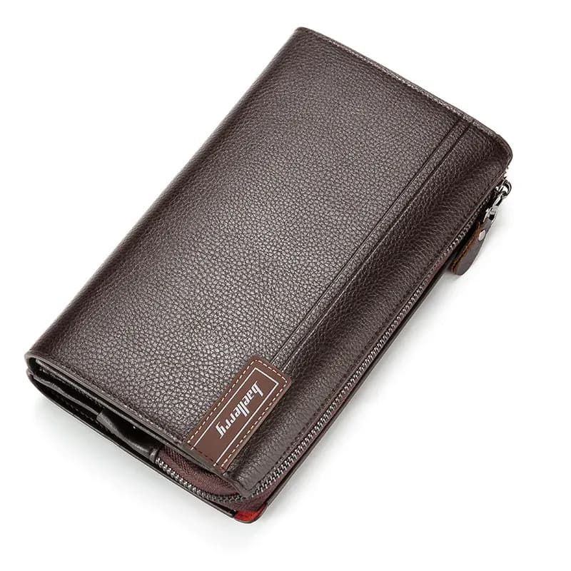 Portefeuille long zippé Baellerry pour homme à grande capacité