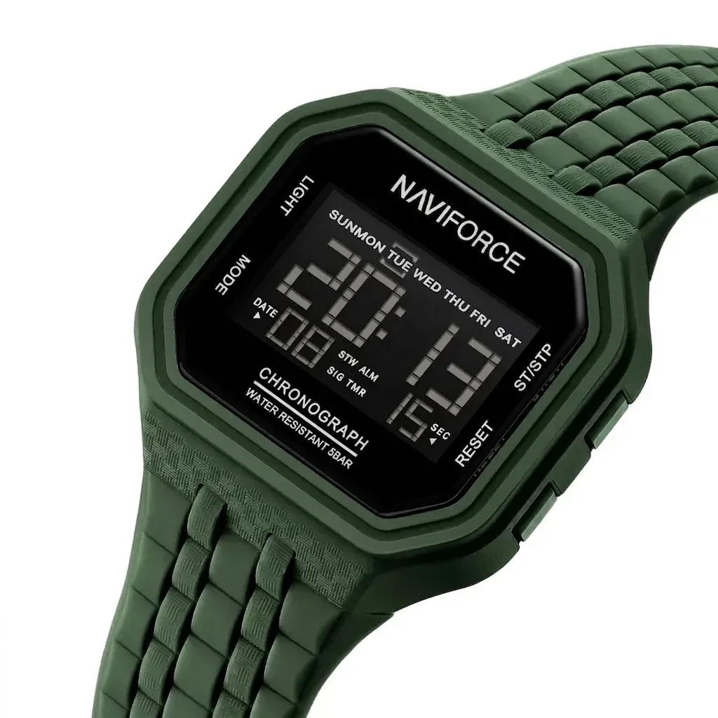 Montre digitale NAVIFORCE verte rétro