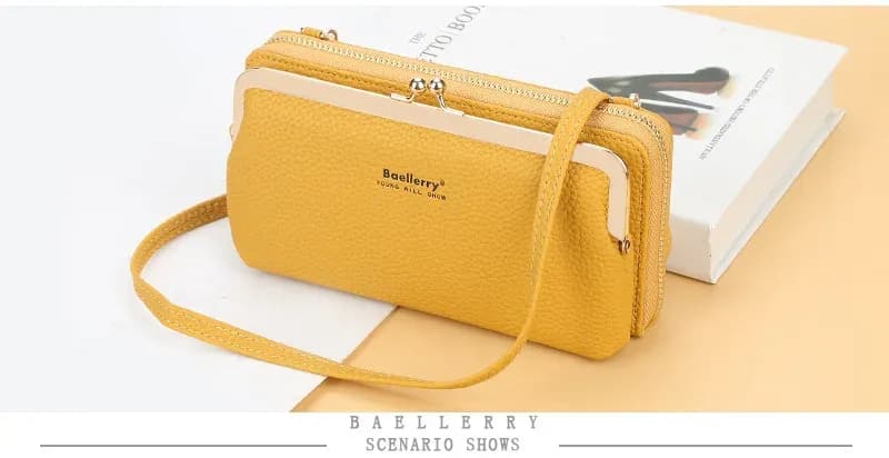 Sac bandoulière jaune compact pour femme baellerry