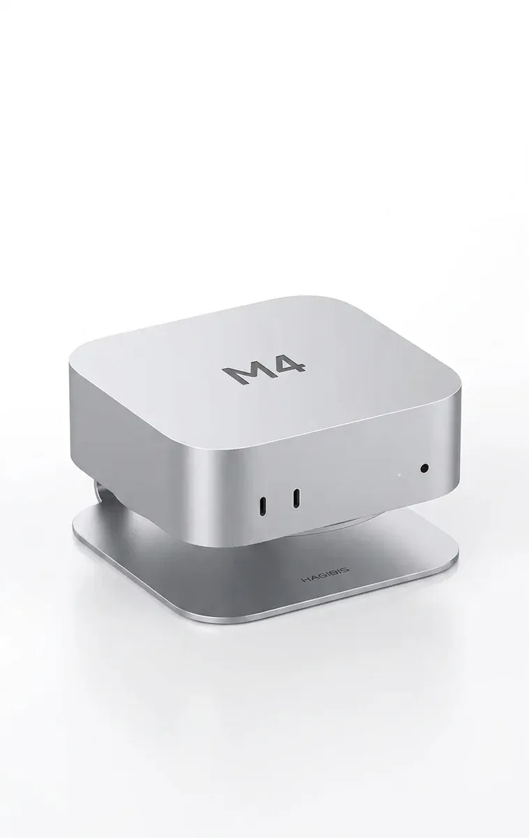 Support aluminium Hagibis argent pour Mac mini
