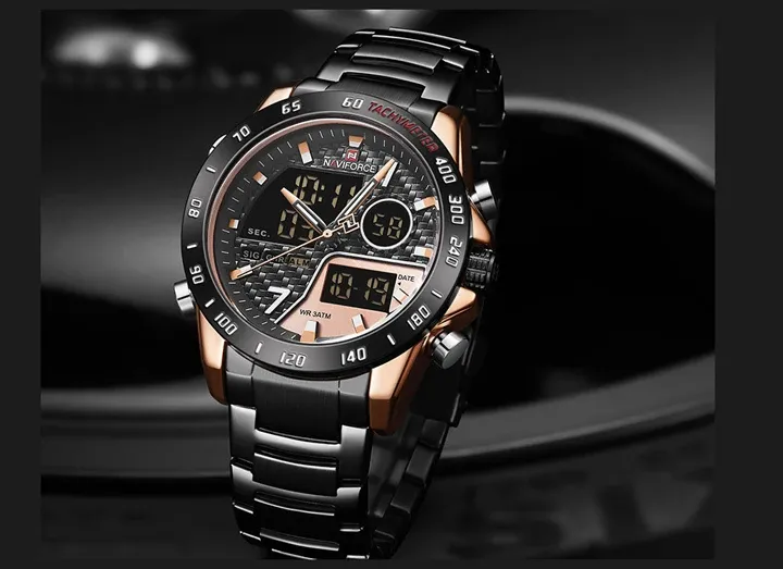 Montre NAVIFORCE homme acier inoxydable à double affichage