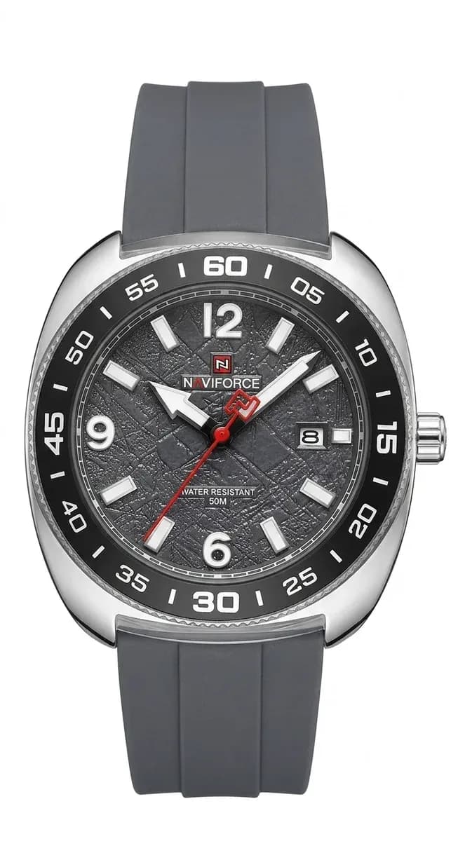 Montre NAVIFORCE homme silicone gris