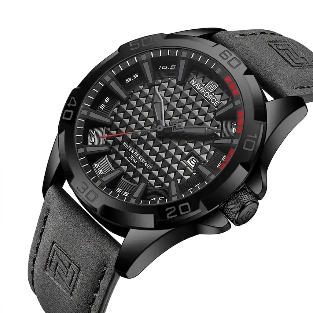 Montre NAVIFORCE homme sport cuir noir