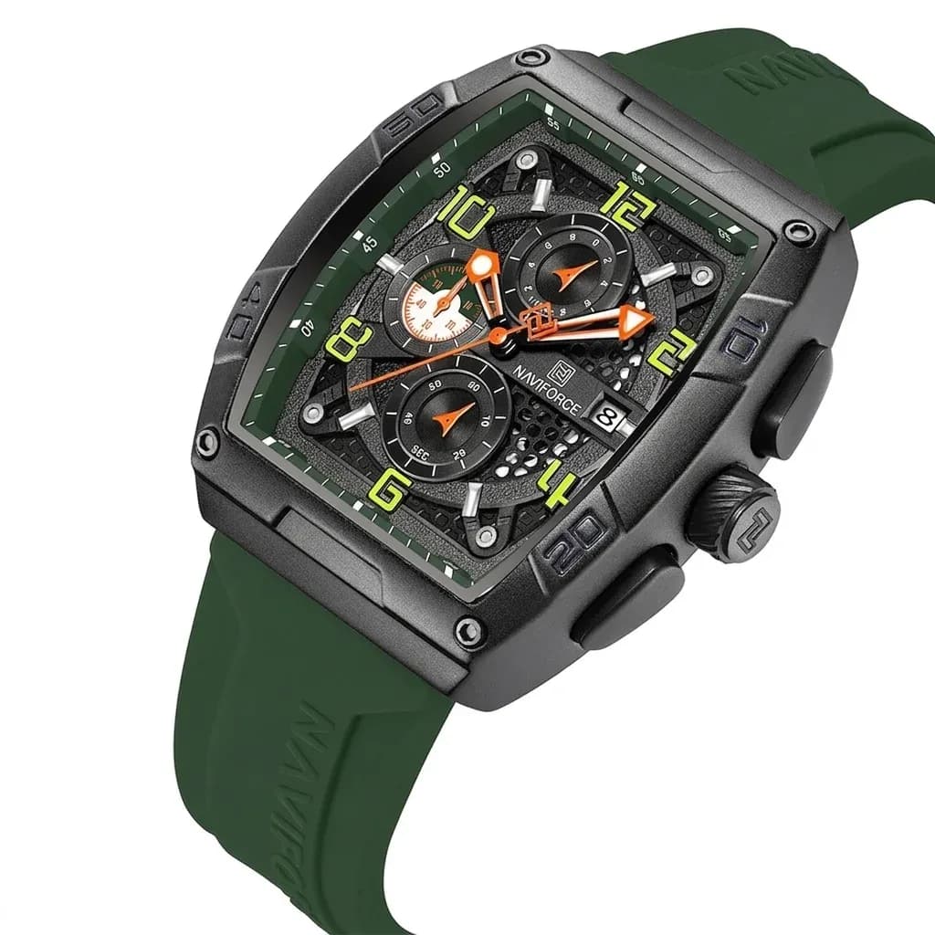 Montre sport NAVIFORCE rectangulaire verte