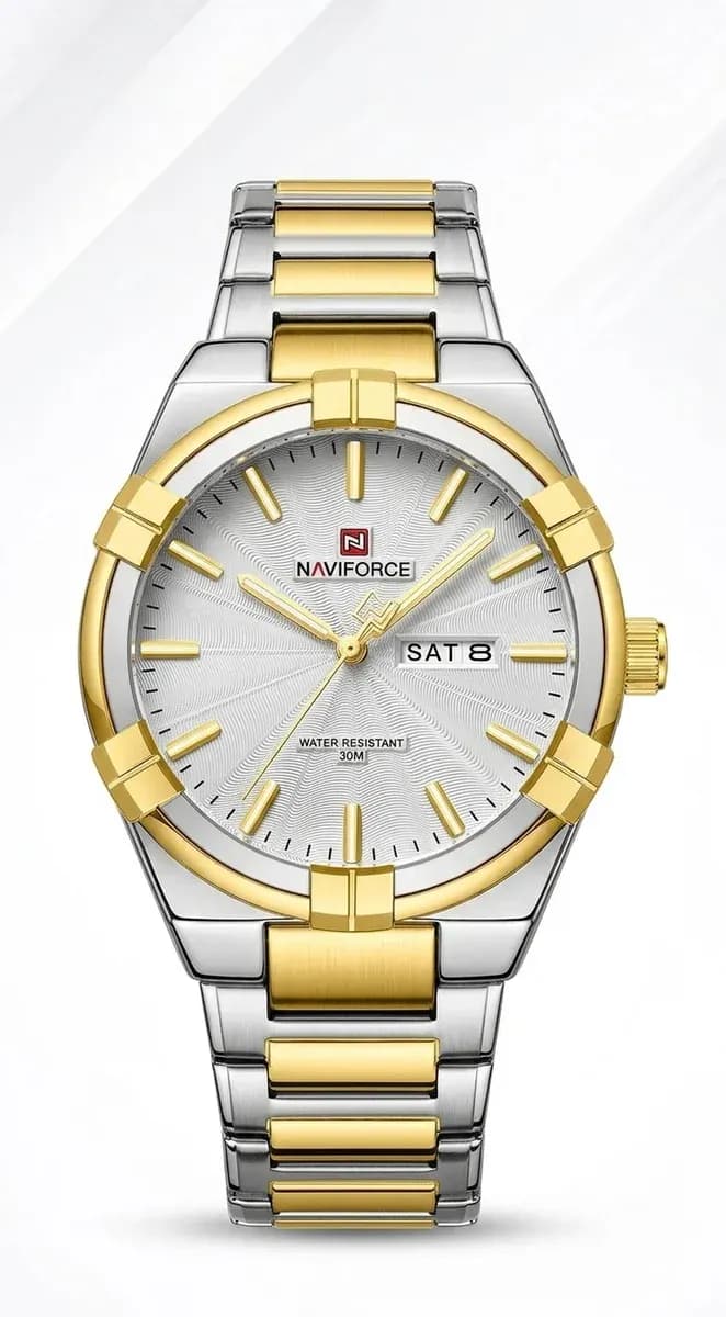 Montre NAVIFORCE acier bicolore calendrier