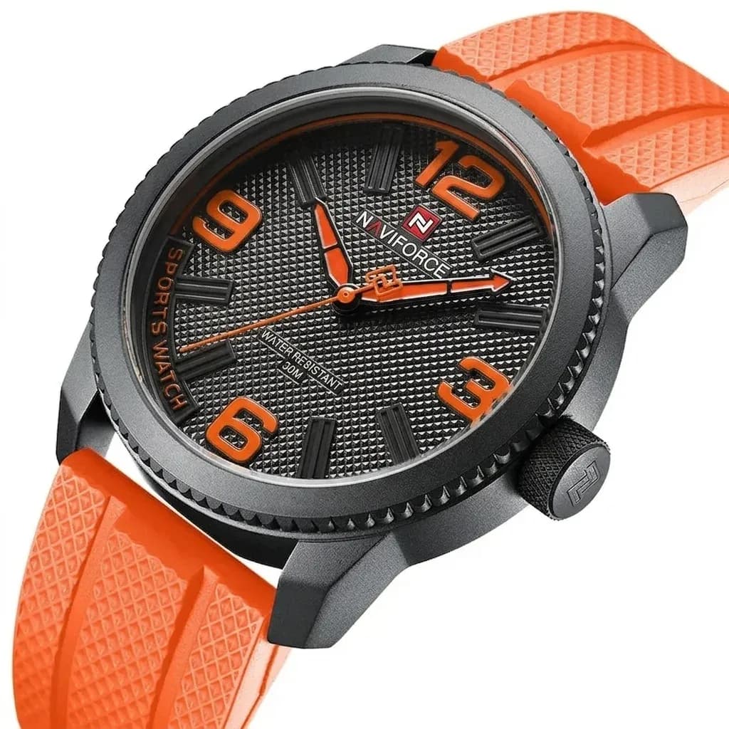 Montre NAVIFORCE sport orange et noire