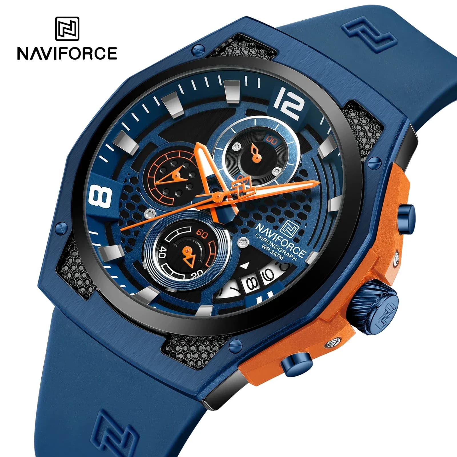 Montre sport NAVIFORCE quartz étanche en silicone pour homme