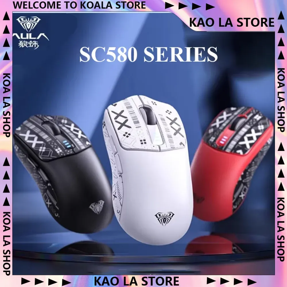 AULA SC580 : souris gaming tri-mode légère 10000 DPI