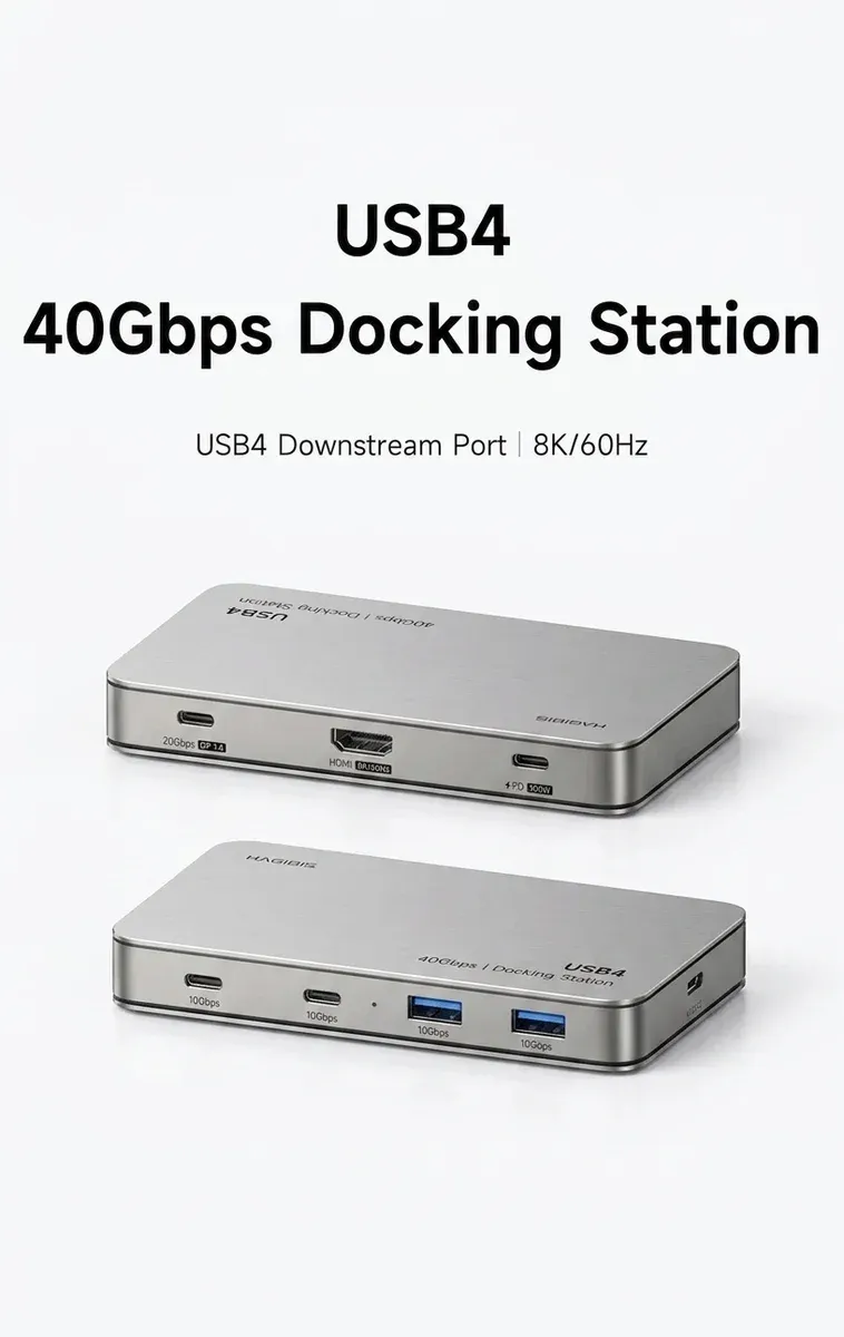 תחנת עגינה Hagibis USB4 כסופה 8K