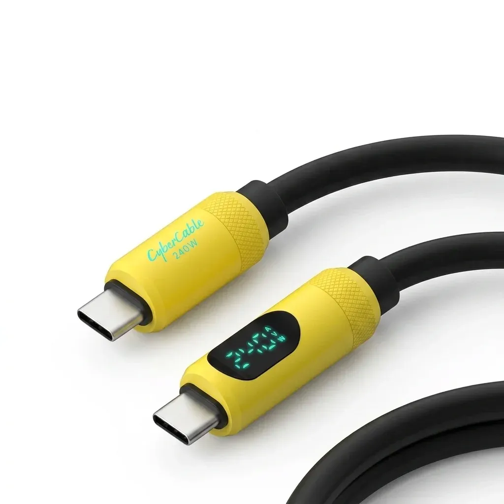 Câble USB-C Hagibis 240 W avec écran LED et gaine silicone liquide
