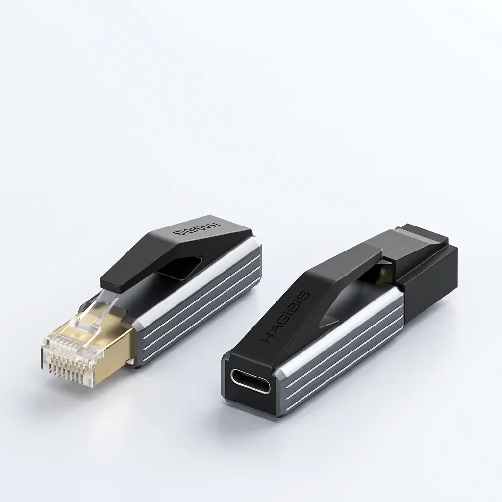 Adaptateur USB-C Ethernet Hagibis argent