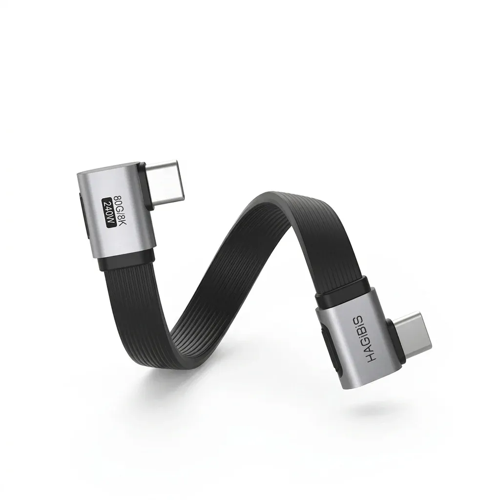 כבל USB-C קצר בזווית L של Hagibis