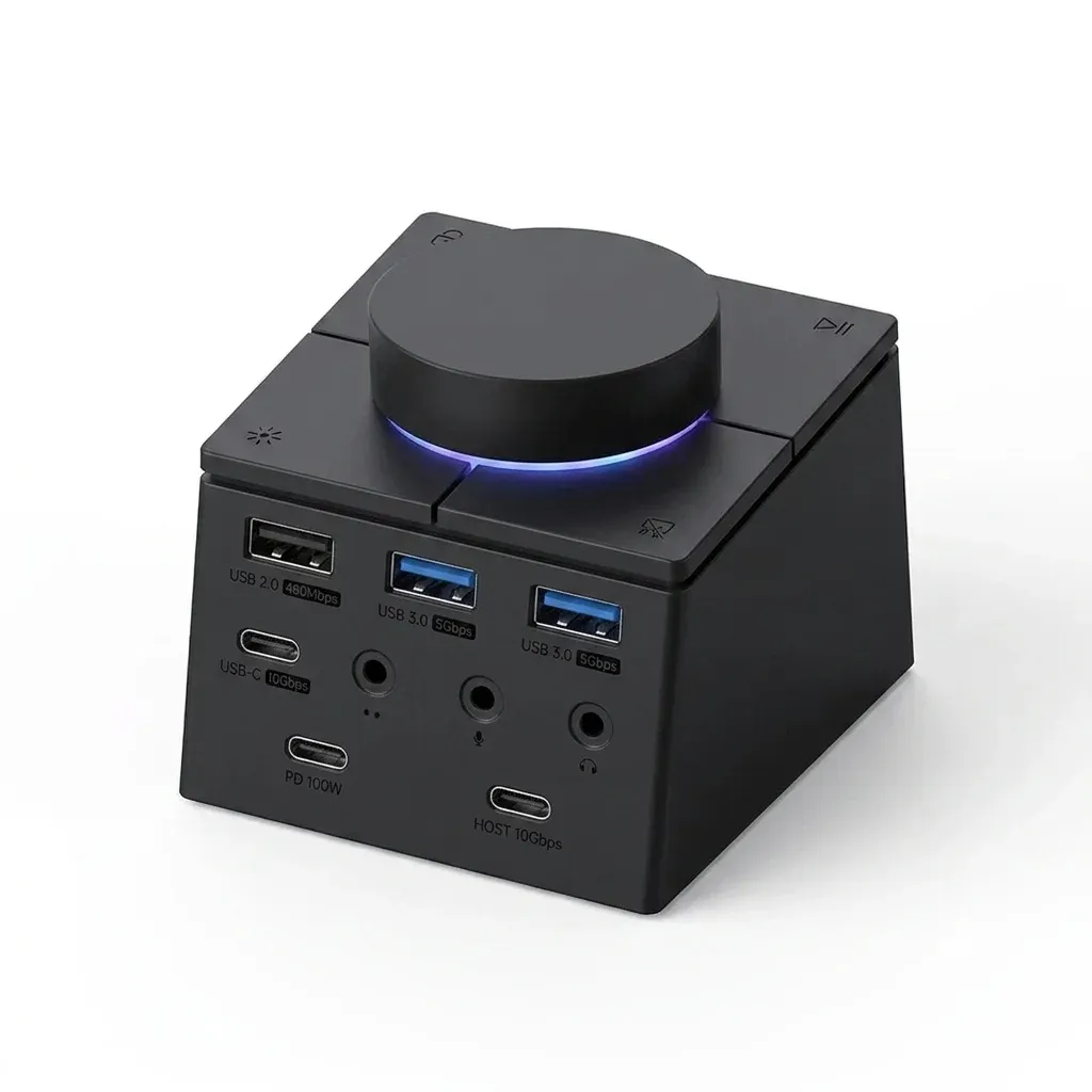 Hub USB-C Hagibis noir avec molette