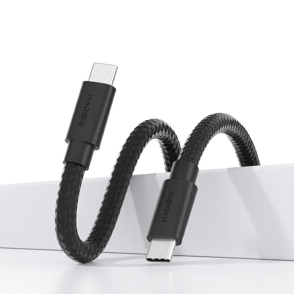 Câble USB-C Hagibis noir tressé