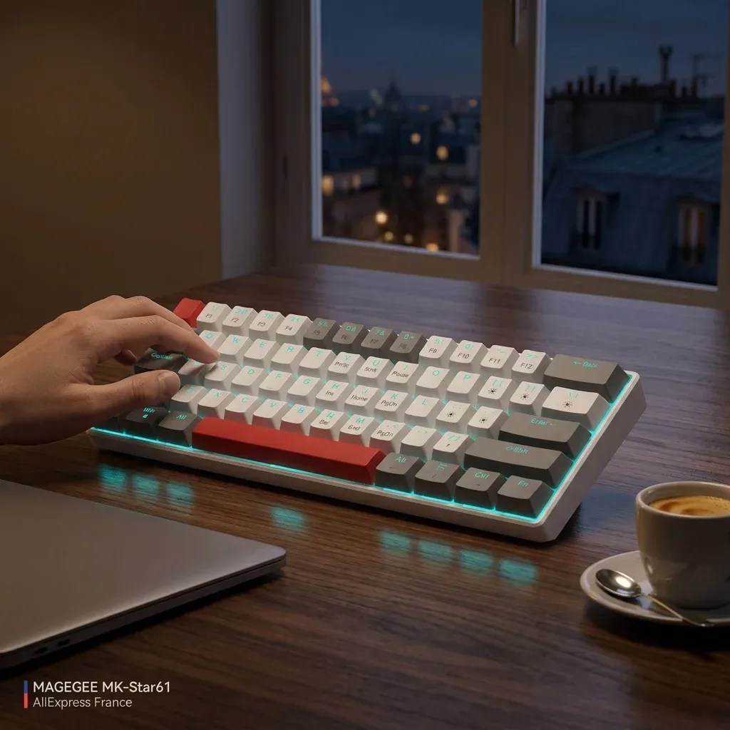Clavier mécanique compact MageGee sur bureau