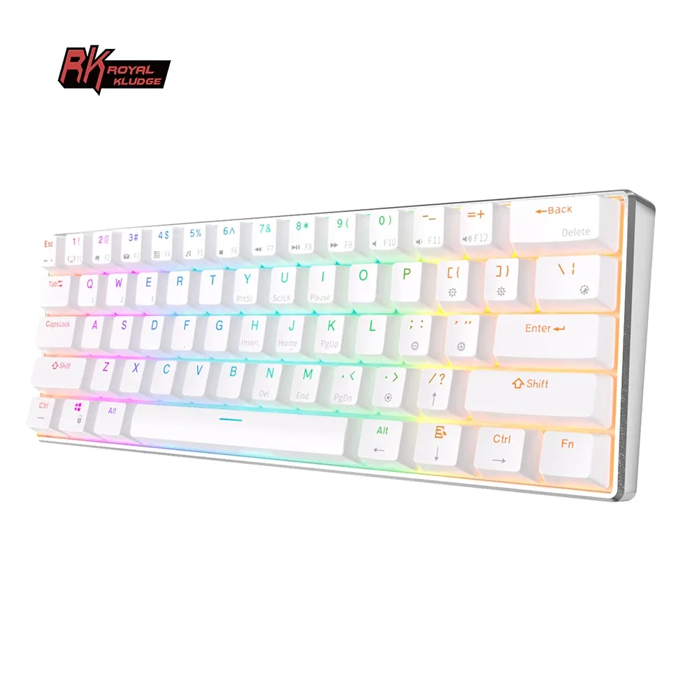 Clavier mécanique compact RK61 Pro tri-mode en aluminium, hot-swap et PBT