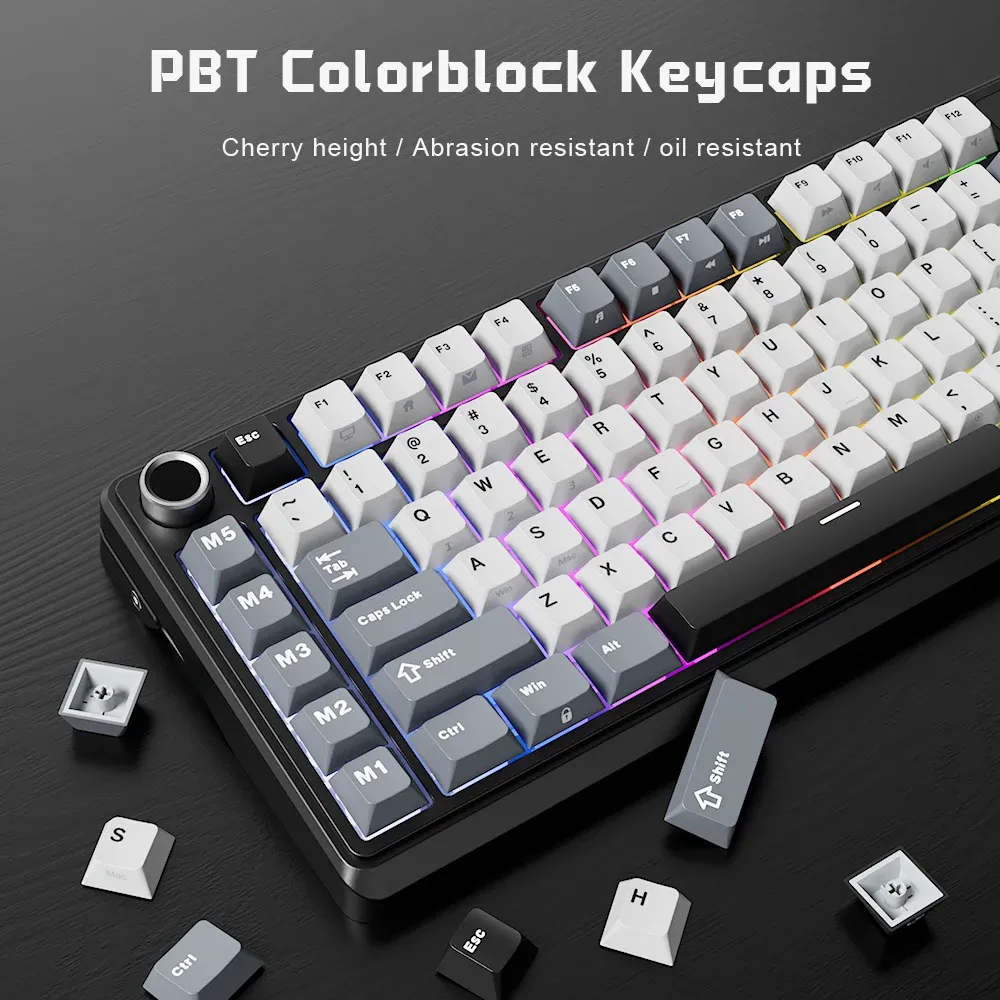 Clavier mécanique RK ROYAL KLUDGE L75 tri-mode RGB à molette