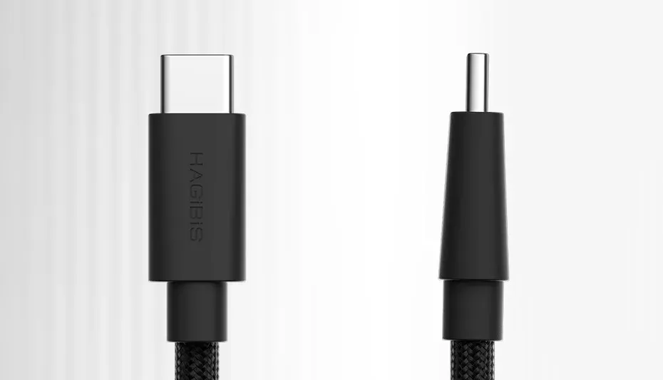 Câble USB4 coudé court Hagibis 80 Gbit/s 240 W