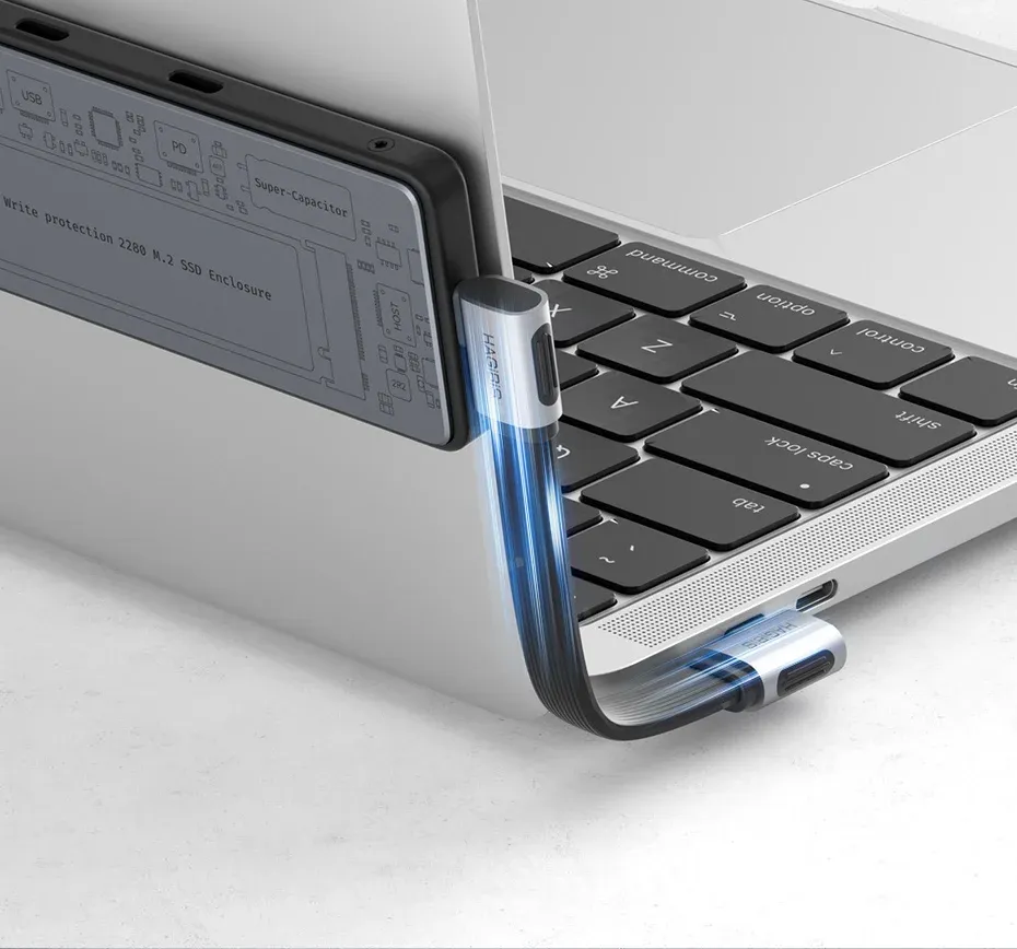 Câble USB-C coudé court Hagibis pour charge et données